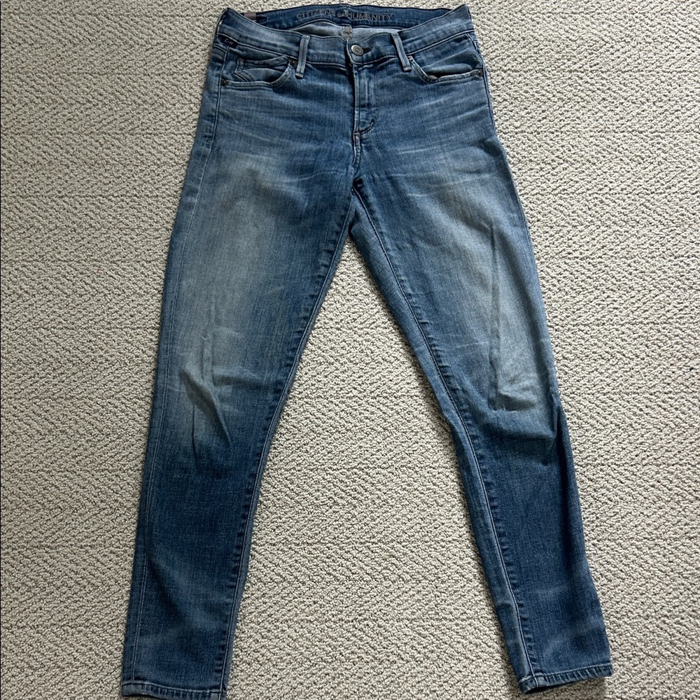 Citizens of Humanity Women’s Blue Mid-Rise Slim Jeans